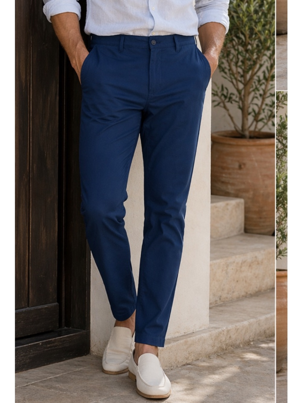 Robert Graham Men's Navy Stretch Chinos